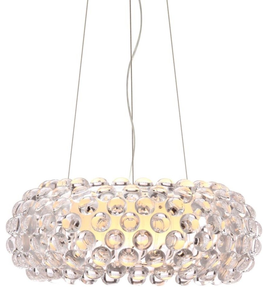 Modern Contemporary Ceiling Lamp, Clear Acrylic Chrome