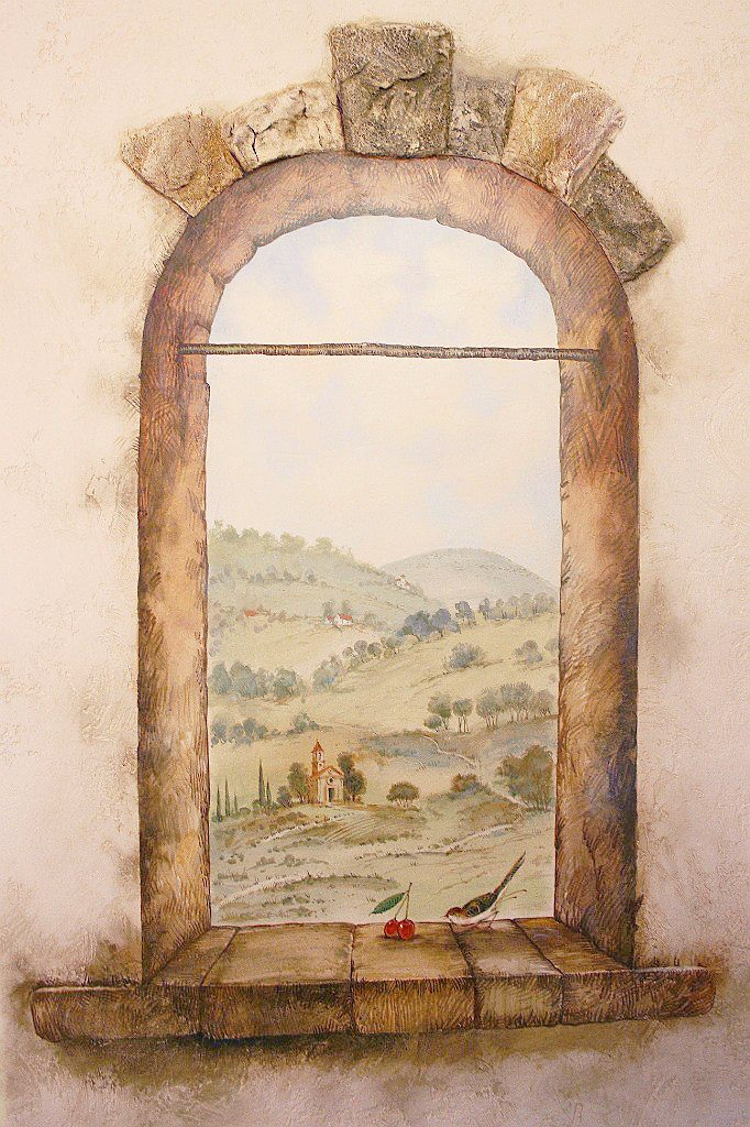 Настенная роспись с псевдокамнями