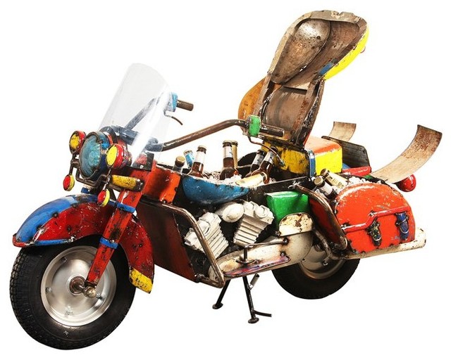 Think Outside King of the Road Motorcycle Bike Metal Beverage Cooler