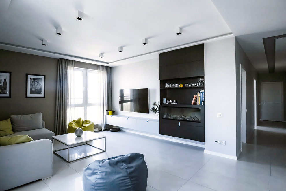 Дизайн квартиры в современном стиле с  акцентами.