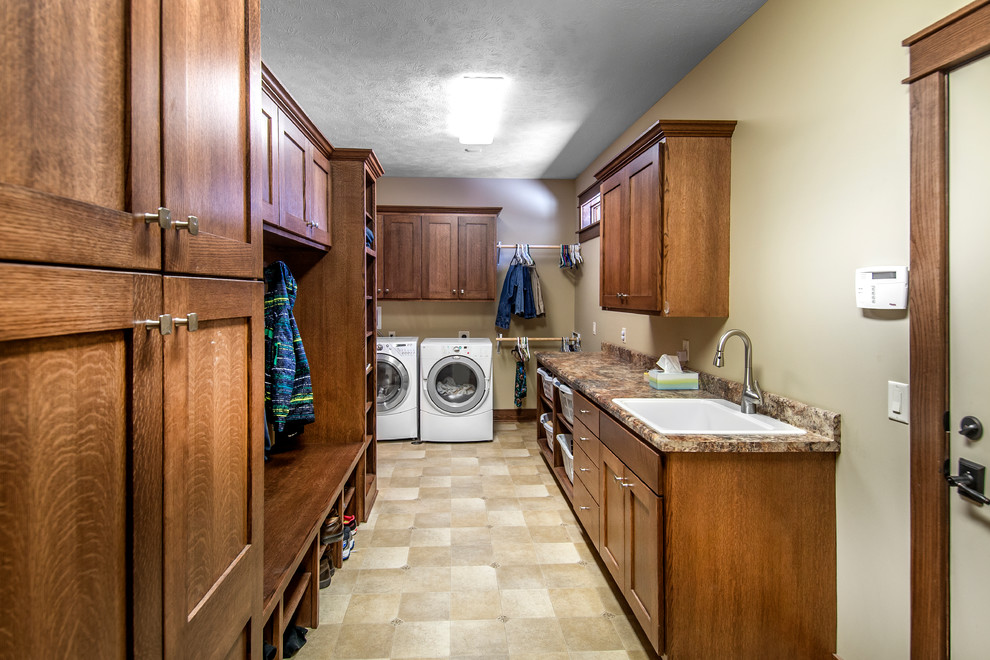Prairie Style Acreage Home Craftsman Laundry Room Omaha by