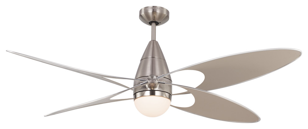 Butterfly Brushed Steel One-Light 54-Inch Outdoor Ceiling Fan