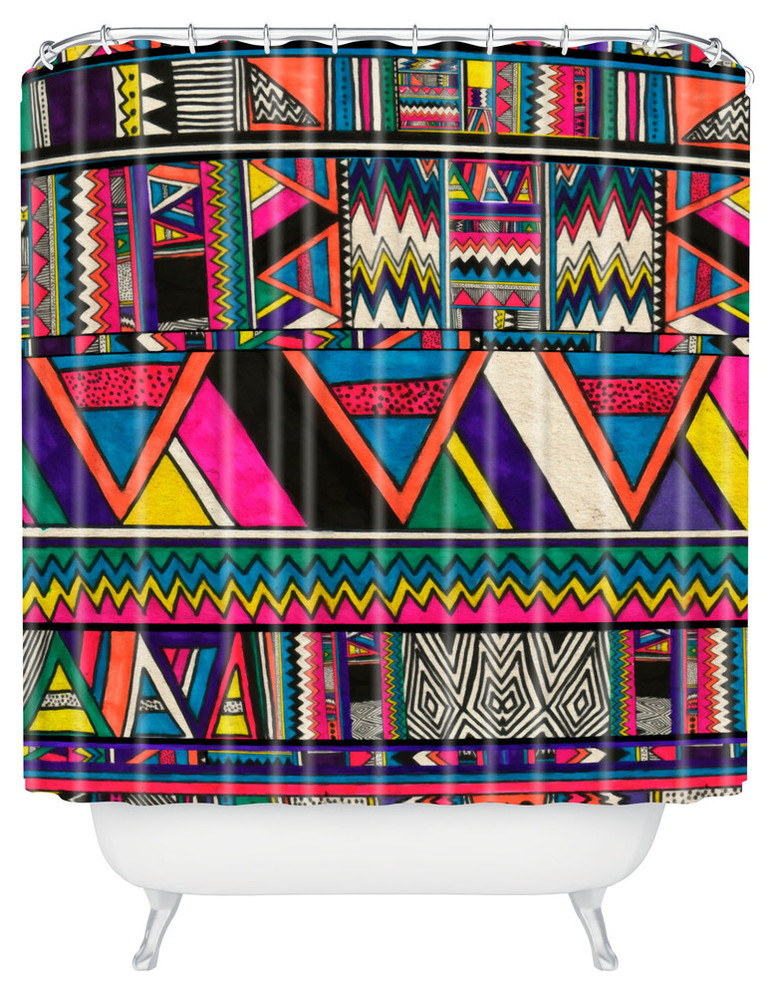 Kris Tate Aztec Colors Shower Curtain