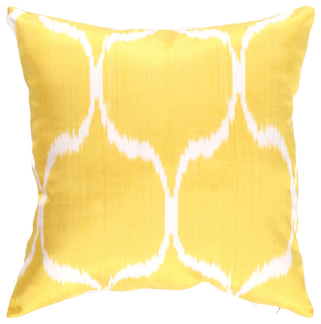 Ti 299 Yellow Home Decor Ikat Pillow 20'' Mediterranean Decorative