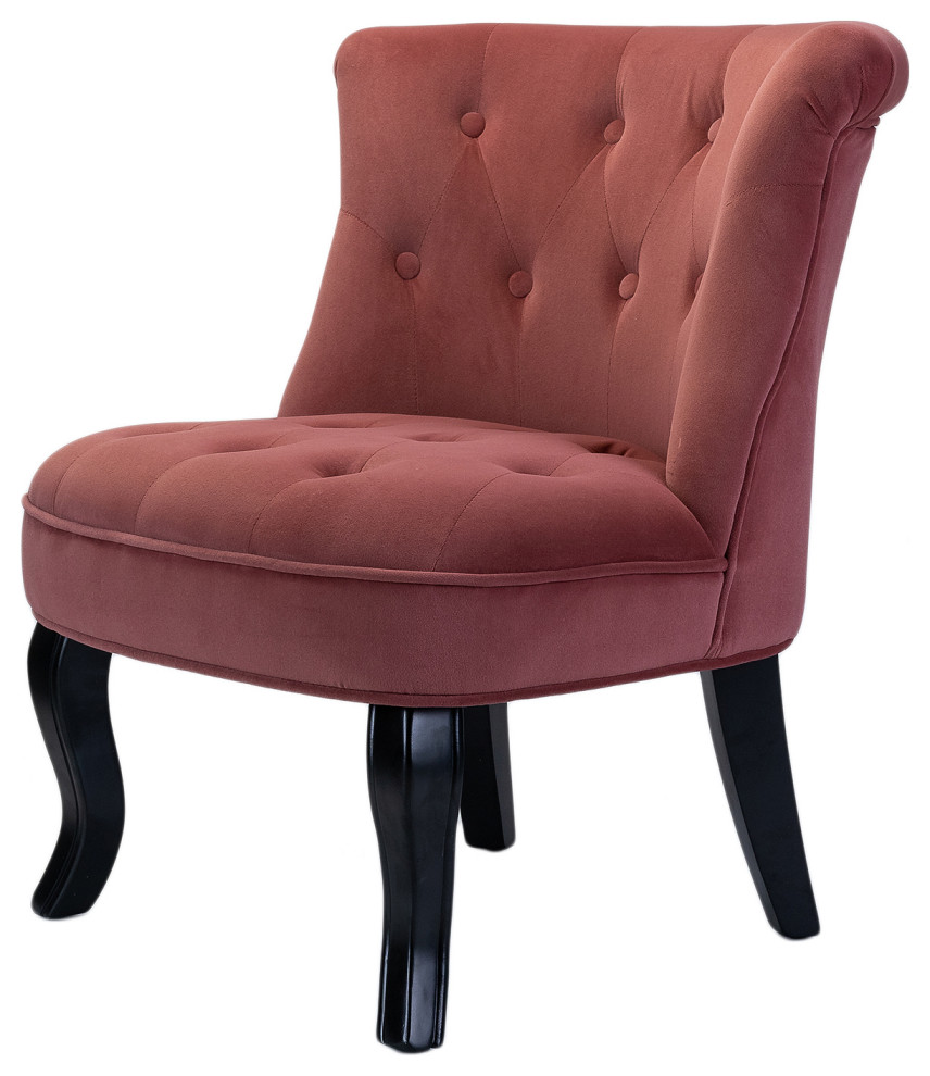 Jane Uphlostered Ottoman Accent Chair, Rosewood