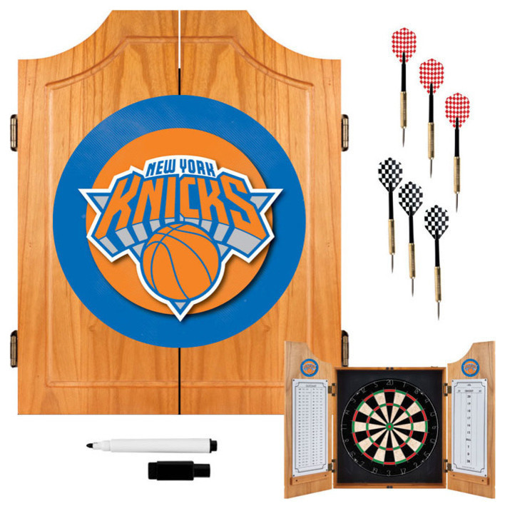 New York Knicks NBA Wood Dart Cabinet Set