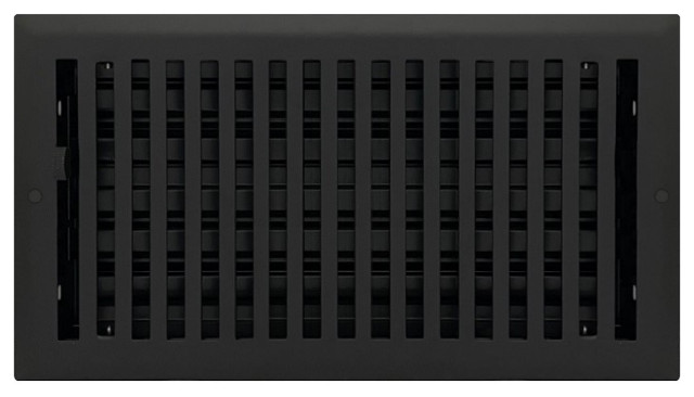 Contemporary Style Floor Register, Black, 6 X 10