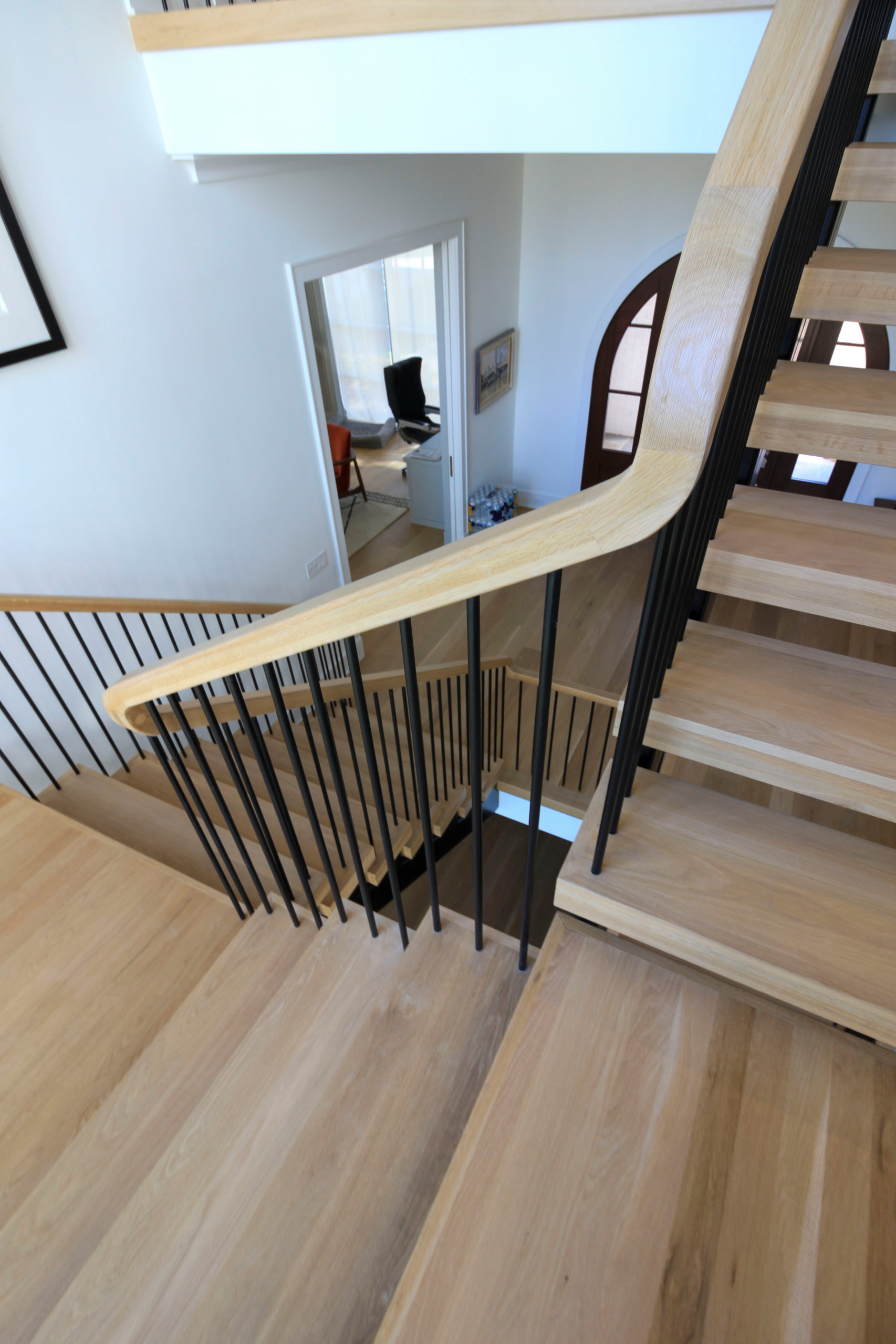 96_Dramatic cantilevered no-riser staircase, Bethesda, MD 20814