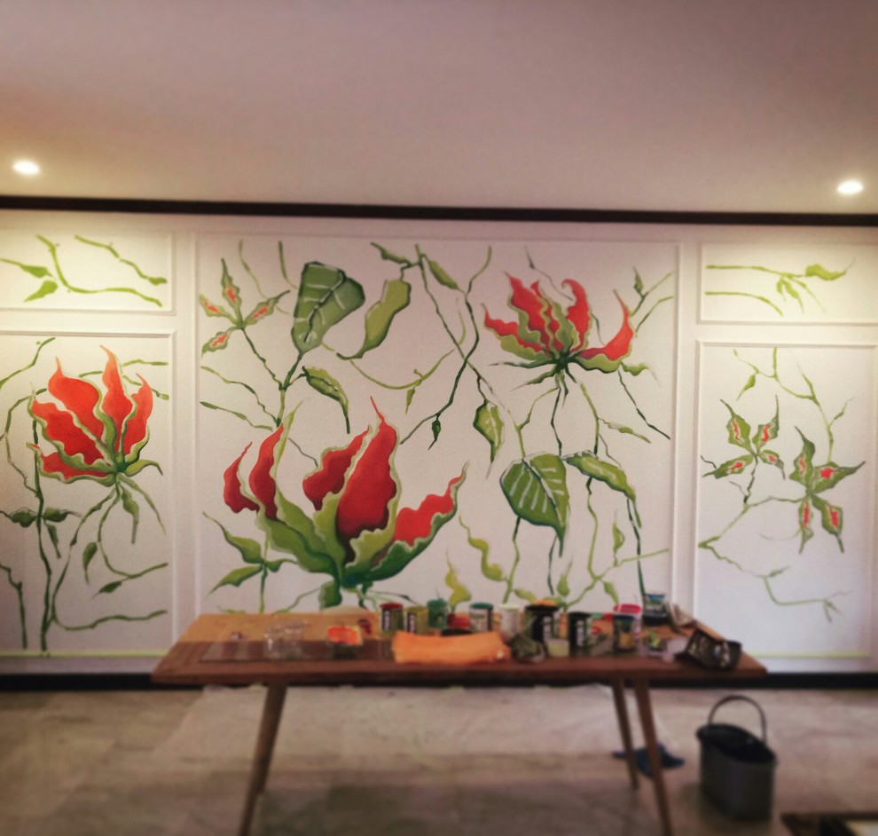 роспись гостиной на вилле