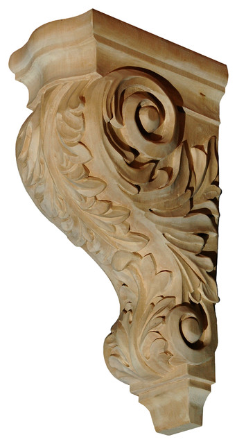 Hand Carved Acanthus Corbel Basswood Mediterranean Corbels