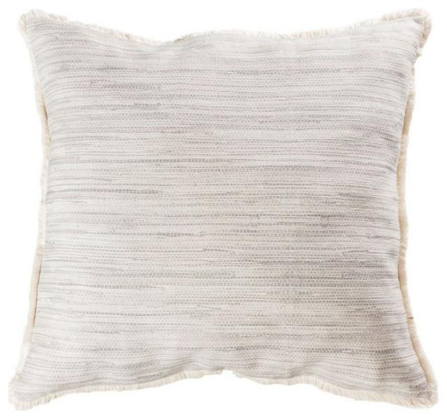 Cream and Grey Striped Pillow Cover 24x24inch Pillow Cover Only Cream