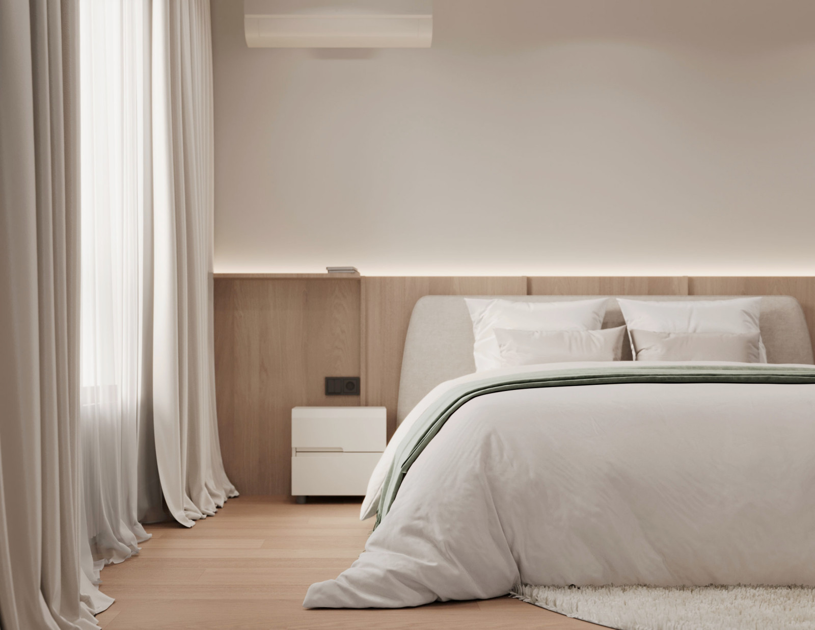 Современный интерьер с яркими акцентами и геометрическими формами