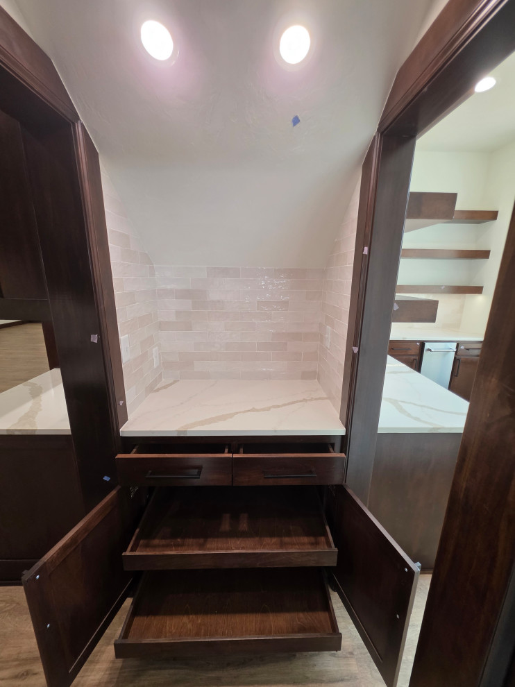 Custom cabinets for the coffee station