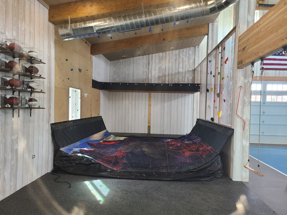 Airbag and kids climbing