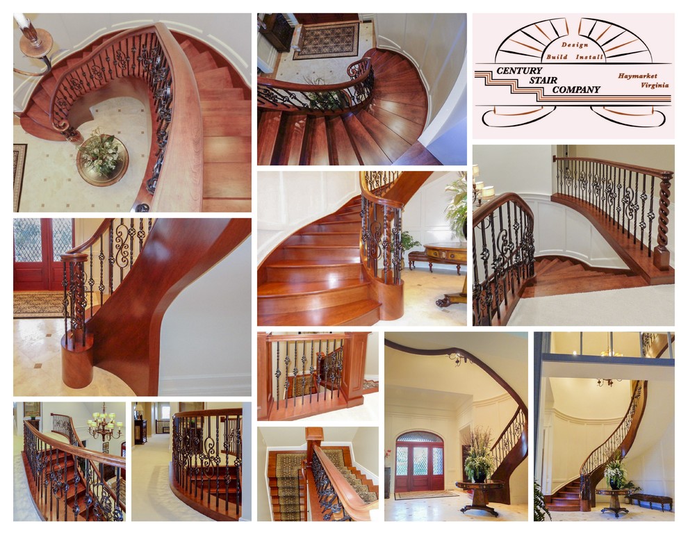 15_Sophisticaded Staircase w/American Cherry + Wrought Iron Balustrade, 20854