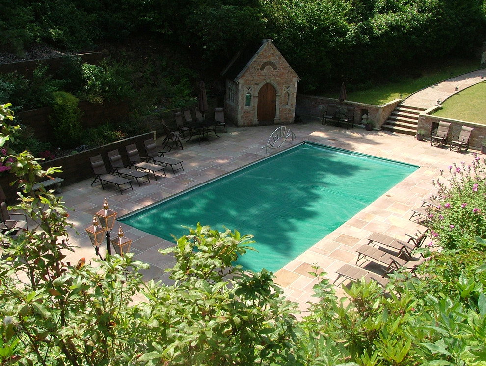Design ideas for a mediterranean pool in Surrey.