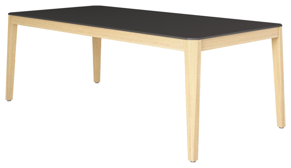 Amazonia Bahrain Modern 215" Outdoor Rectangular Black Dining Table Transitional Outdoor