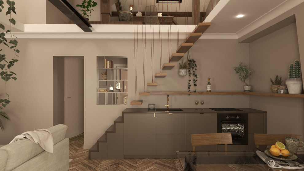 Projet - Cuisine sous escalier (sur-mesure) - Modélisation 3D