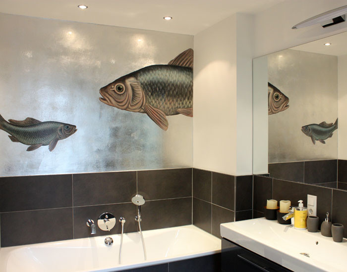 Design ideas for a transitional bathroom in Berlin.