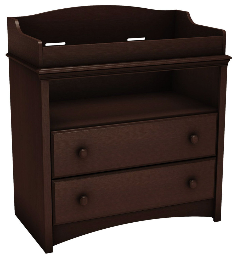 Baby Furniture 2 Drawer Diaper Changing Table Espresso