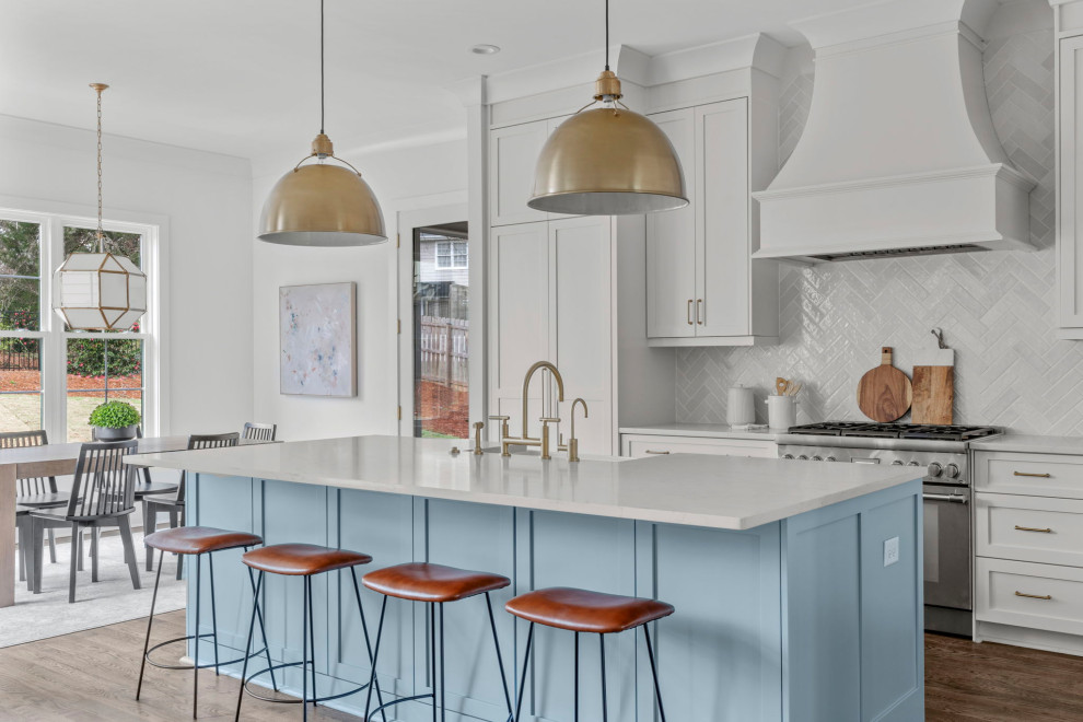 Example of a transitional kitchen design in Raleigh