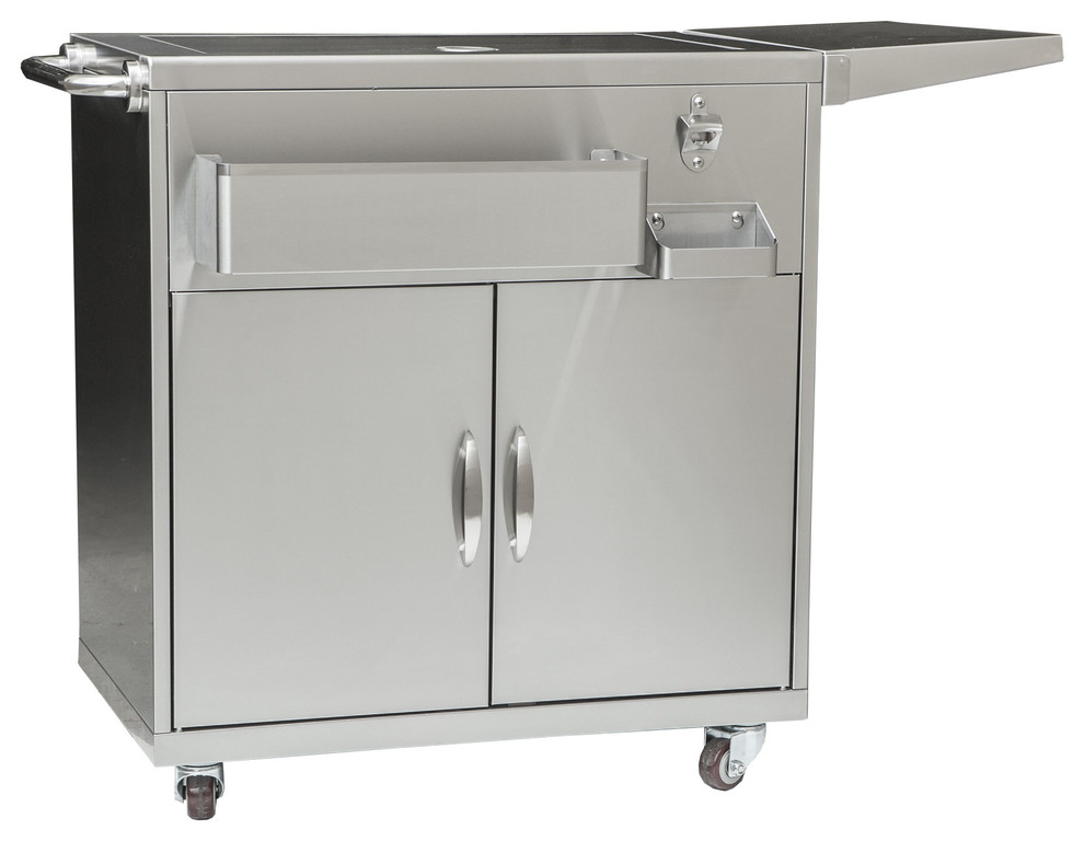 Outdoor Party Cart with Ice Bin Cooler Contemporary Outdoor Serving