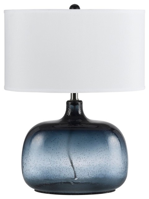 clear blue glass table lamps