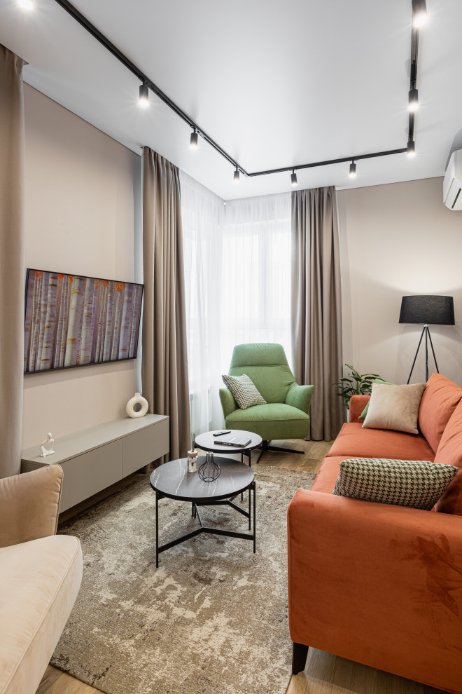 Двухкомнатная квартира в современном стиле с яркими акцентами