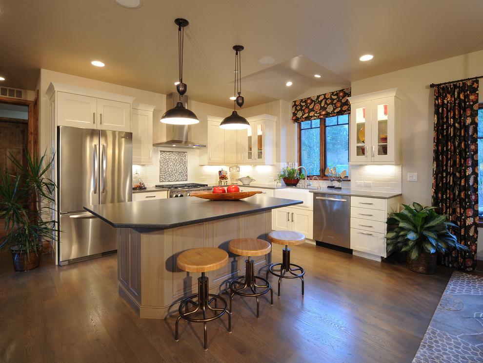 Transitional kitchen photo in Denver