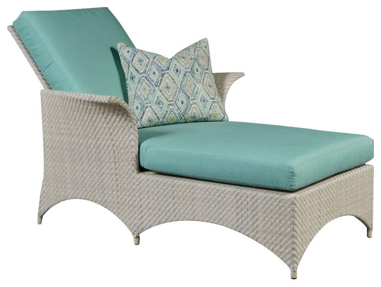 Chaise Lounge WOODBRIDGE VENTANA Floral Gray Powder-Coated Hand-Woven