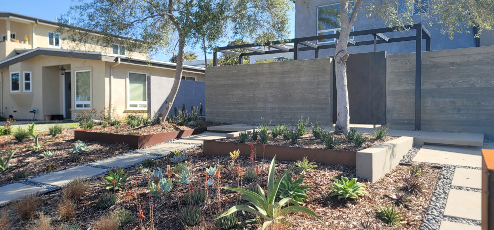 Design ideas for a medium sized contemporary front xeriscape garden in San Diego.