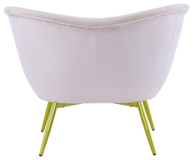 GDF Studio Modern Velvet Accent Chair With Gold Metal Legs - Modern ...