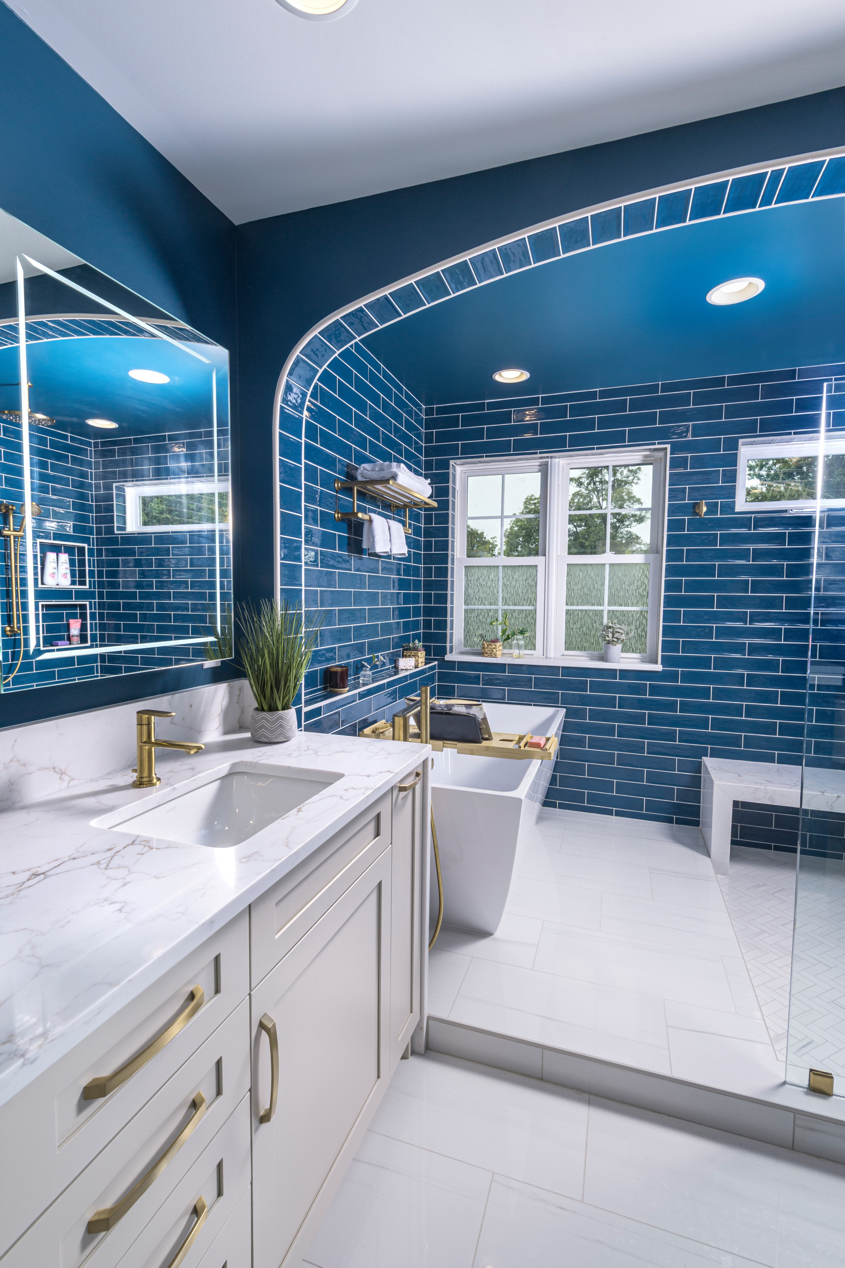 Beyond Beige - A Bold Blue Master Bath Transformation in Harrisburg, PA