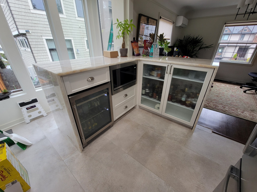 Custom bar cabinets with rain glass doors!!