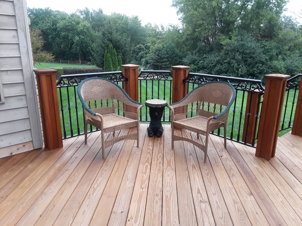 Wood Deck with Cedar Pergola in St. Charles, IL - Traditional - Chicago ...