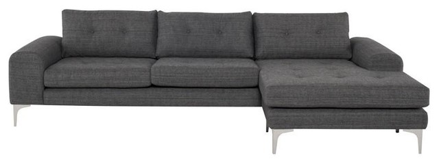 Deron Sectional Dark Grey Tweed Deron Sectional Dark Grey Tweed