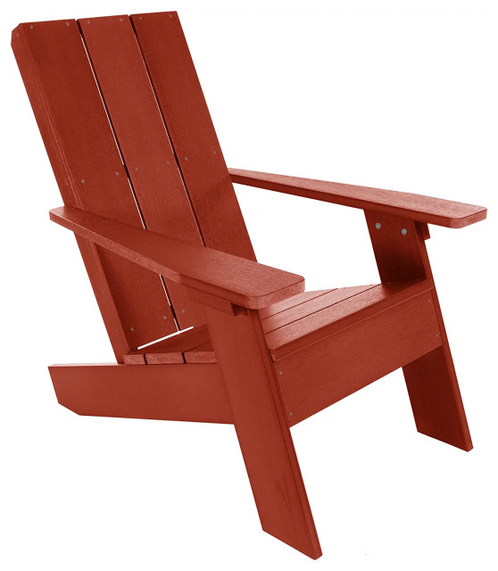 Modern Adirondack Chair, Slanted Slatted Seat Constructed With HDPE