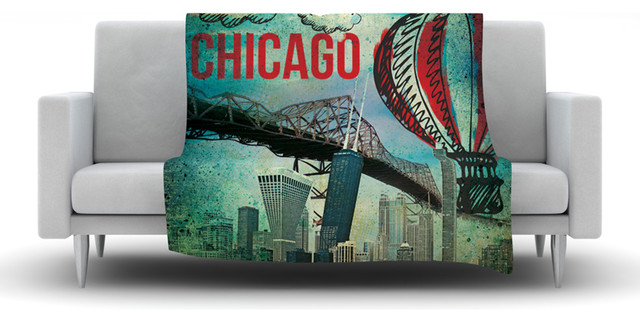 iRuz33 "Chicago" Fleece Blanket, 80"x60"