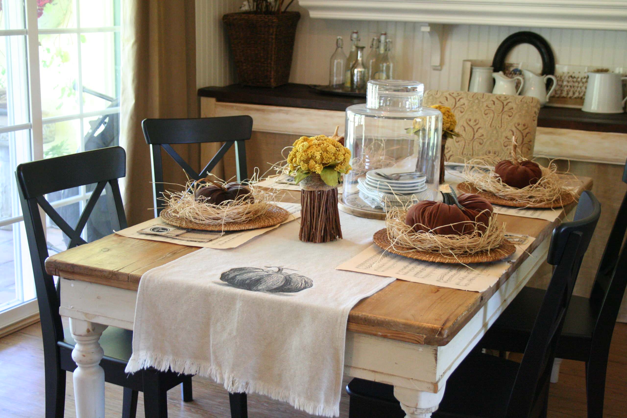 Dining Space Decorated for Fall