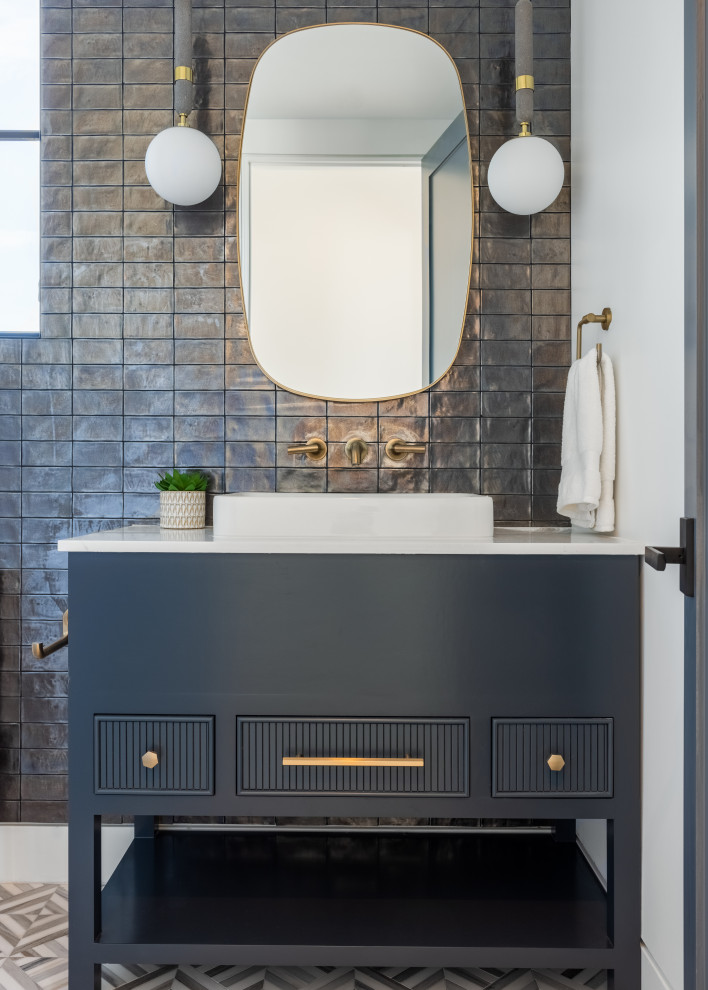 Beach style powder room photo in Los Angeles