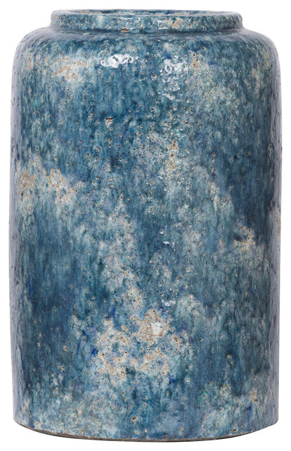 Firth Round Vase Pot Blue, 8"x12"