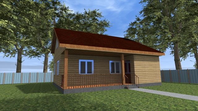 Каркасный дачный дом [011.14]