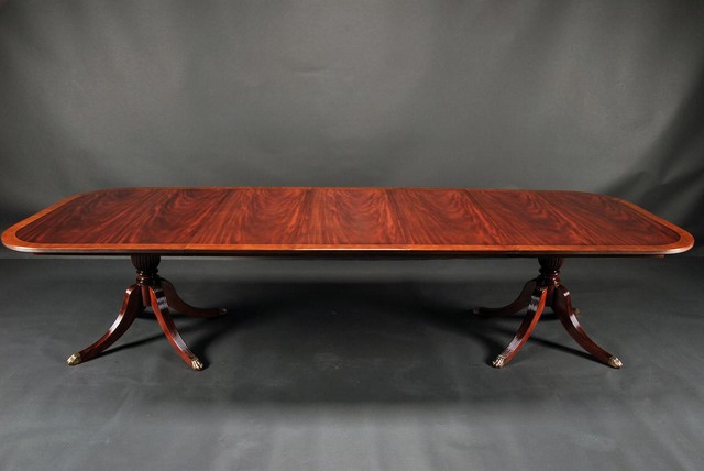 Duncan Phyfe Dining Room Table, Mahogany Double Pedestal Table (AP 79 139 SE)
