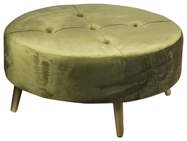 Round Velvet Upholstered Stool Ottoman 31 5 X15 Midcentury Round Velvet Upholstered Stool Ottoman 31 5 X15 Midcentury Footstools And Ottomans By Fantastic Decor Llc