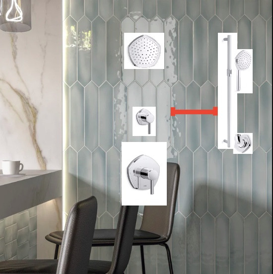 What distance between shower head and detachable shower head? | Houzz Forum