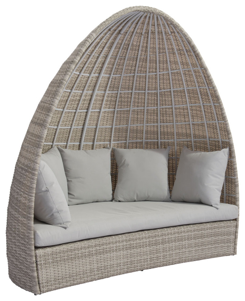 5 piece sectional outdoor furniture cover on Valencia Daybed White Gray Tropical Outdoor Chaise Lounges By Hedgeapple Houzz