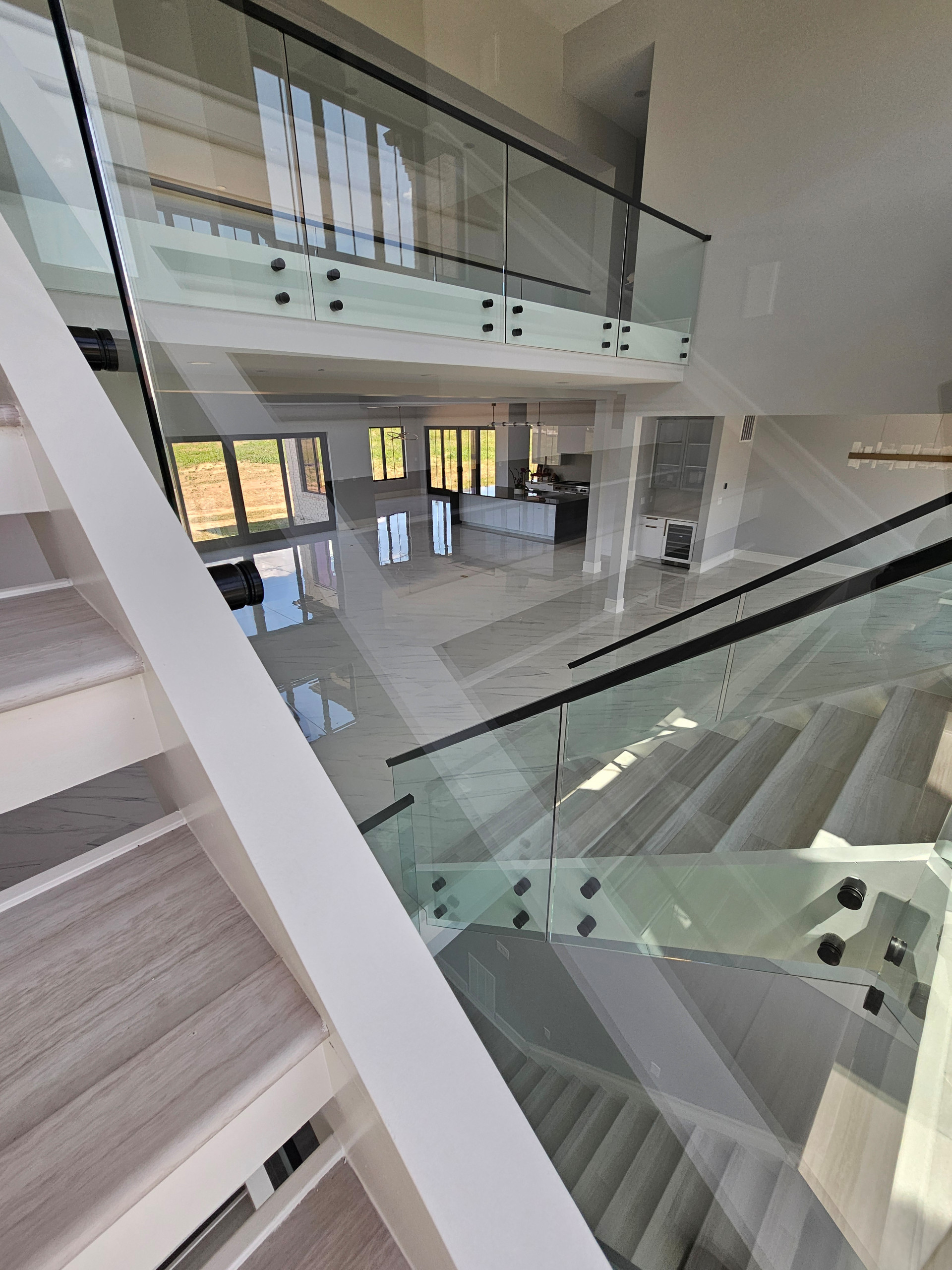 125_Modern Open Rise Stair with Glass Balustrade, Aldie, VA 20105