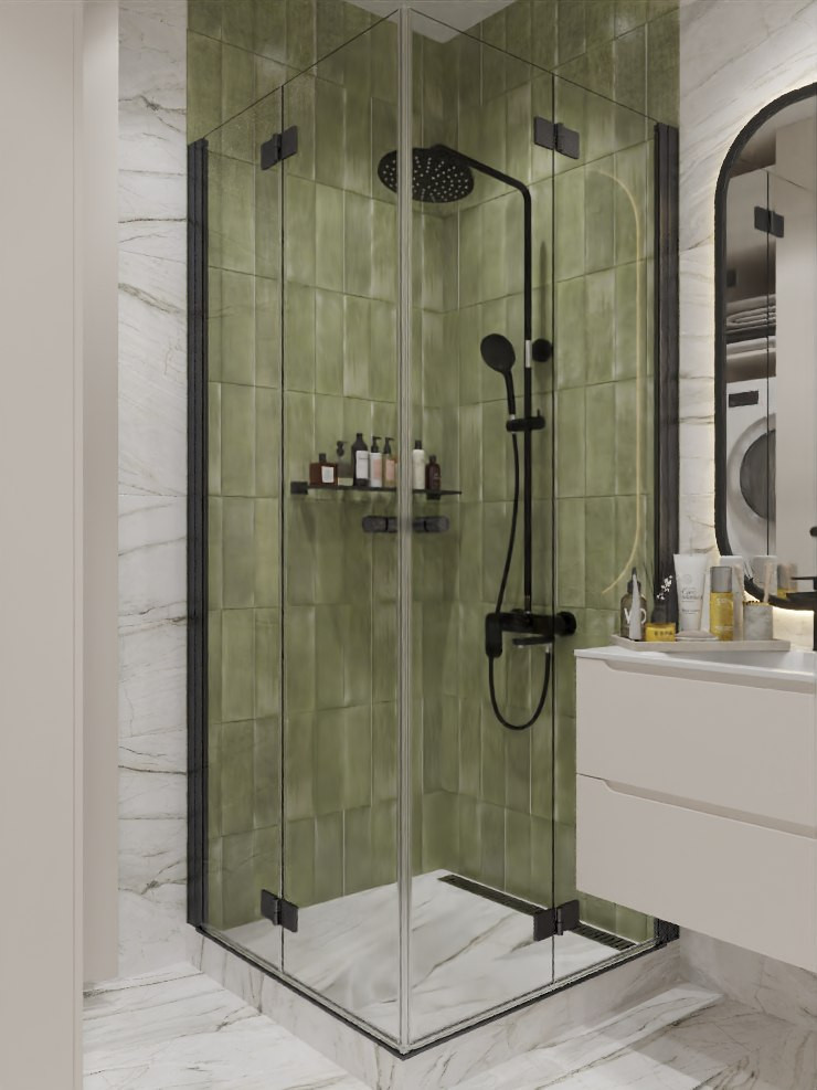 Двухкомнатная квартира в зеленых тонах