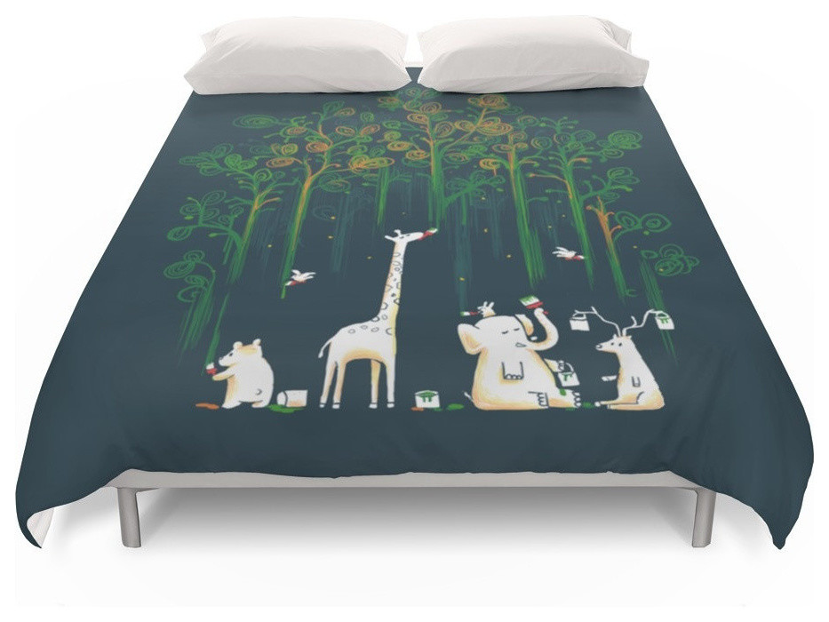 Re Paint The Forest Duvet Cover Contemporary Duvet Covers And