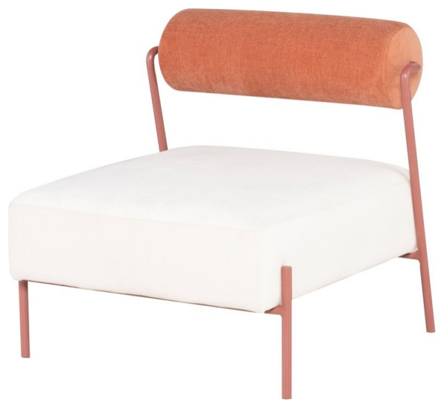 Apostolos Occasional Chair Nectarine Bolster/Oyster Velour Midcentury